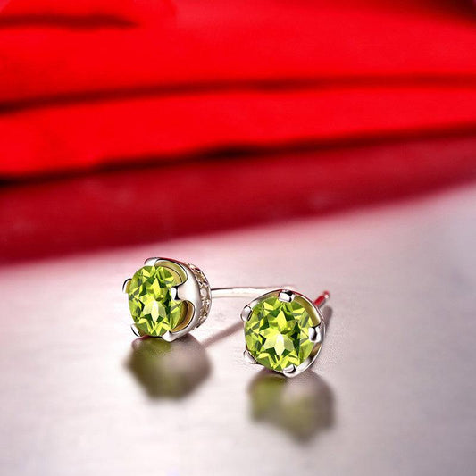 Peridot S925 Sterling Silver Earrings Green