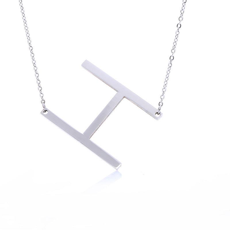 Initial Letter Pendant & Necklace | Gold Plated Silver H