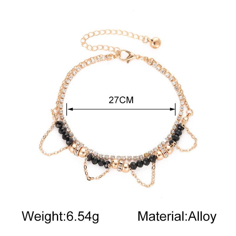 Beaded Diamond Tassel Bracelet | Fashion Jewelry
