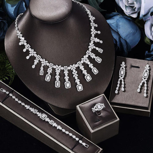 Crystal Gemstone Jewelry Set | Fashion Wear White