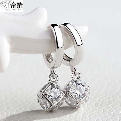 S925 Sterling Silver Magic Square Ear Buckle Jewelry default