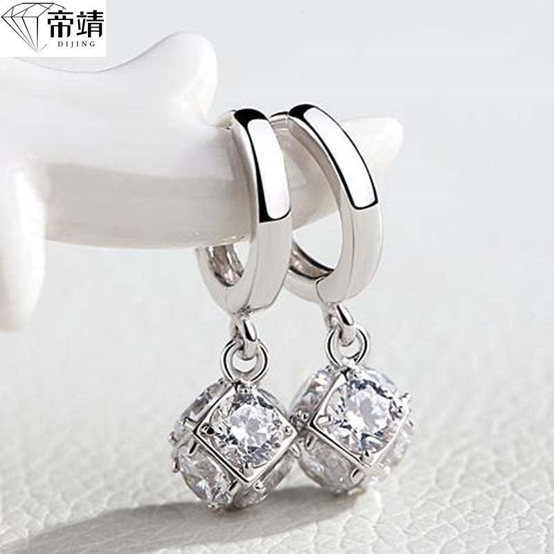 S925 Sterling Silver Magic Square Ear Buckle Jewelry