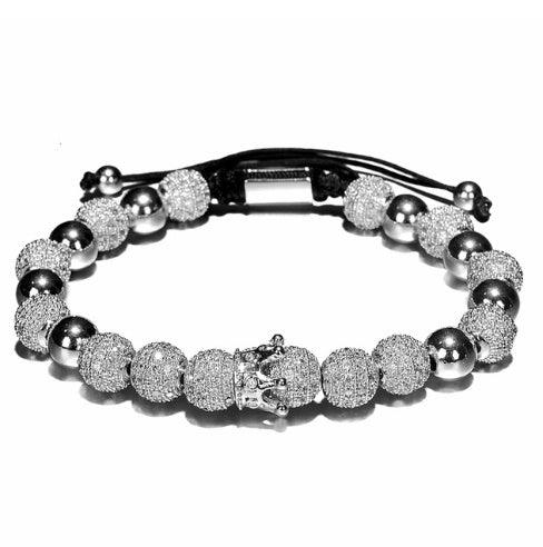 Luxurious Bracelets with Charms For Boyfriend | Fashion Collection Crown B Silver