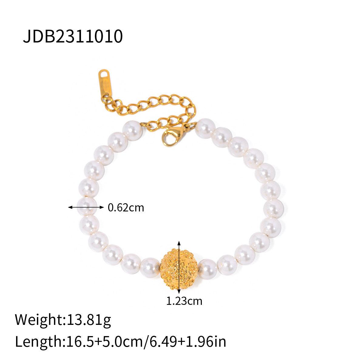 Twin Pearl Bracelet For Daily Wear | BoldlyBeautifuls Gold Pearl - F