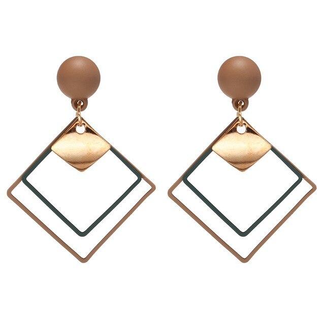 Heart Stud Earrings Trendy Jewelry Statement Earring Green