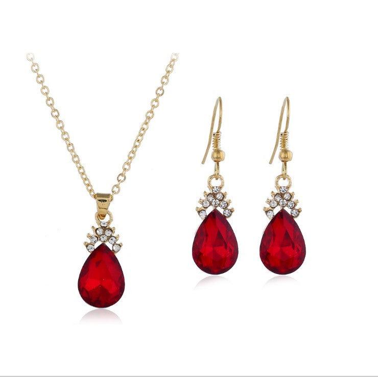 Diamond Crystal Necklace Earrings Set | Daily Wear F