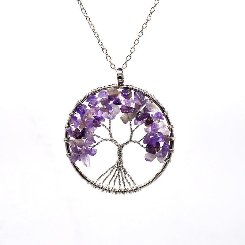 Kabala Life Tree Necklace | Fashion Jewelry Purple Chain