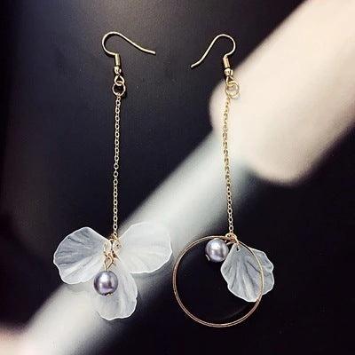 Long Flower Tassel Earrings Golden