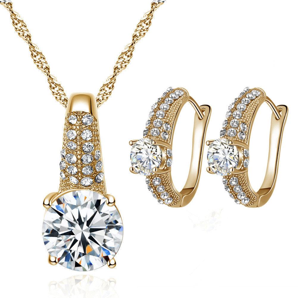 Bridal Necklace Earring Jewelry Set | Bridal Wear Gold