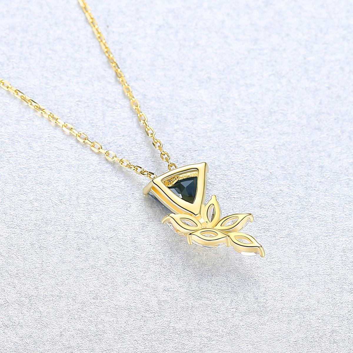 Floral Micro Pendant Necklace In S925 Sterling Silver