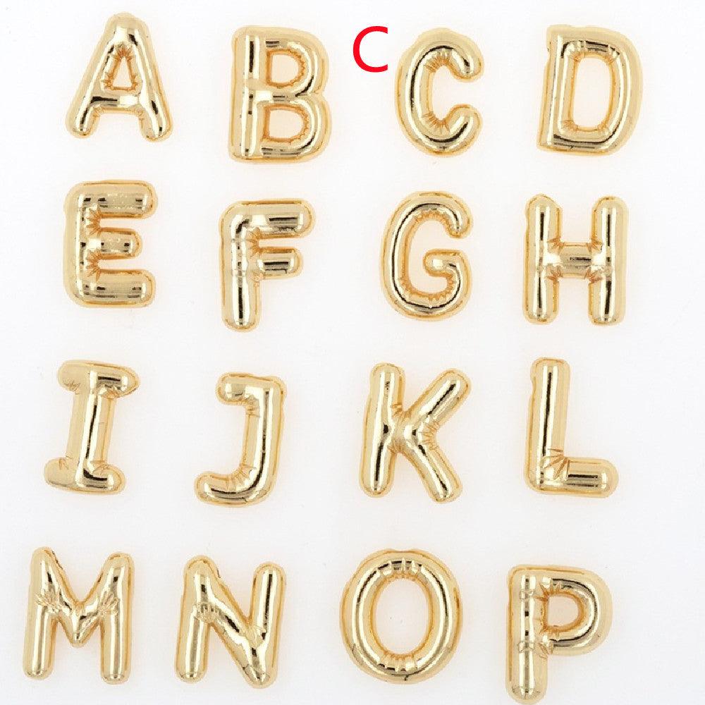 Glossy Letters Pendant Necklace | Fashion Wear C Gold