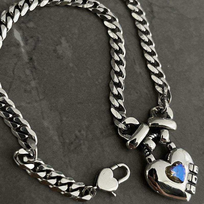 Heart Sweater Necklace | Fashion Jewelry Silver