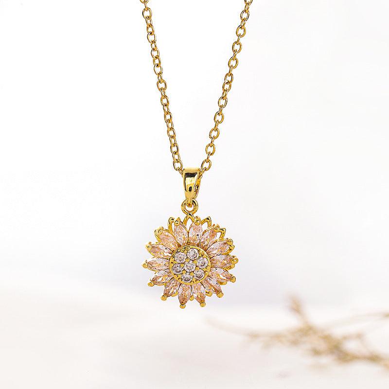 Classic Charm Sunflower Necklace Earrings Set | Daily Wear Sunflower Necklace