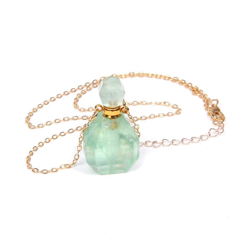 Perfume Bottle Crystal Pendant Necklace | Women's Jewelry FI0639