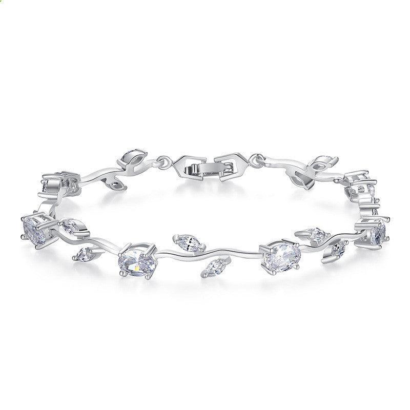Plated Crystal Women Bracelet | Daily Wear White