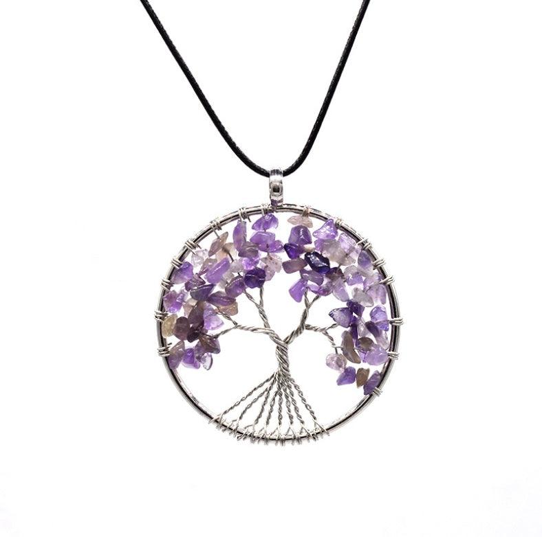 Kabala Life Tree Necklace | Fashion Jewelry Purple Rope
