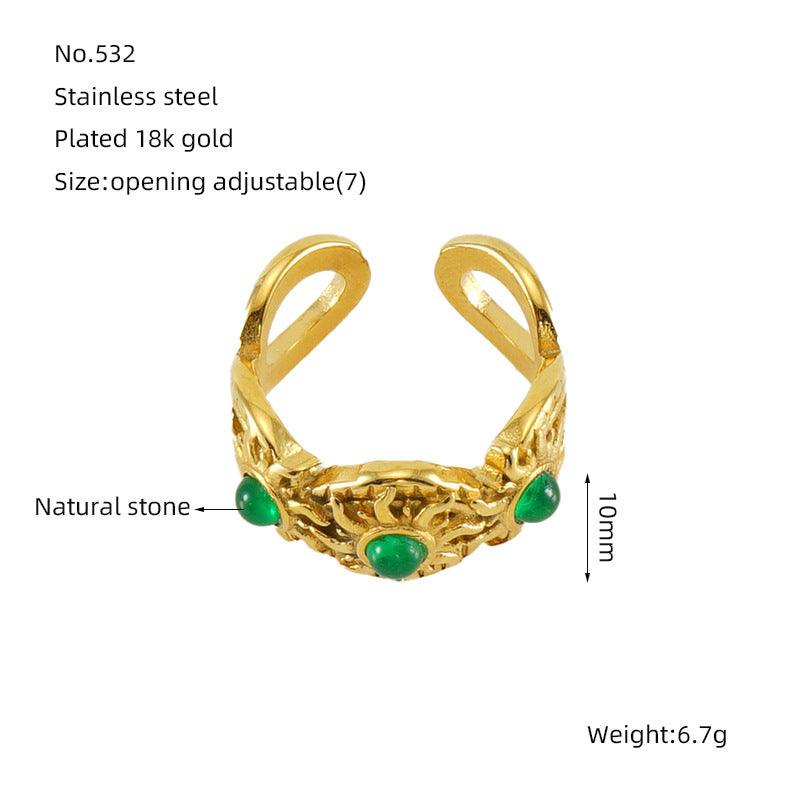 Inlaid Malachite Ring | Daily Wear A