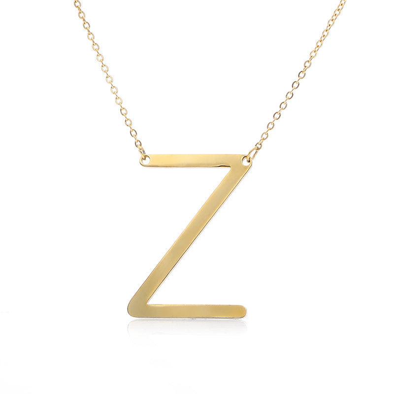 Initial Letter Pendant & Necklace | Gold Plated Gold Z