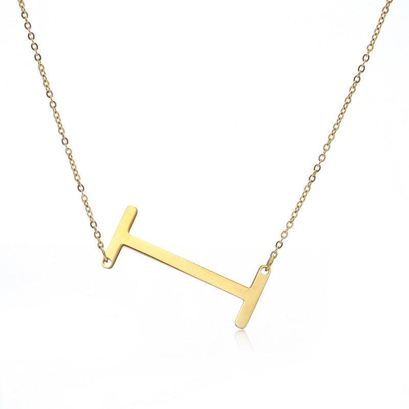 Initial Letter Pendant & Necklace | Gold Plated Gold I