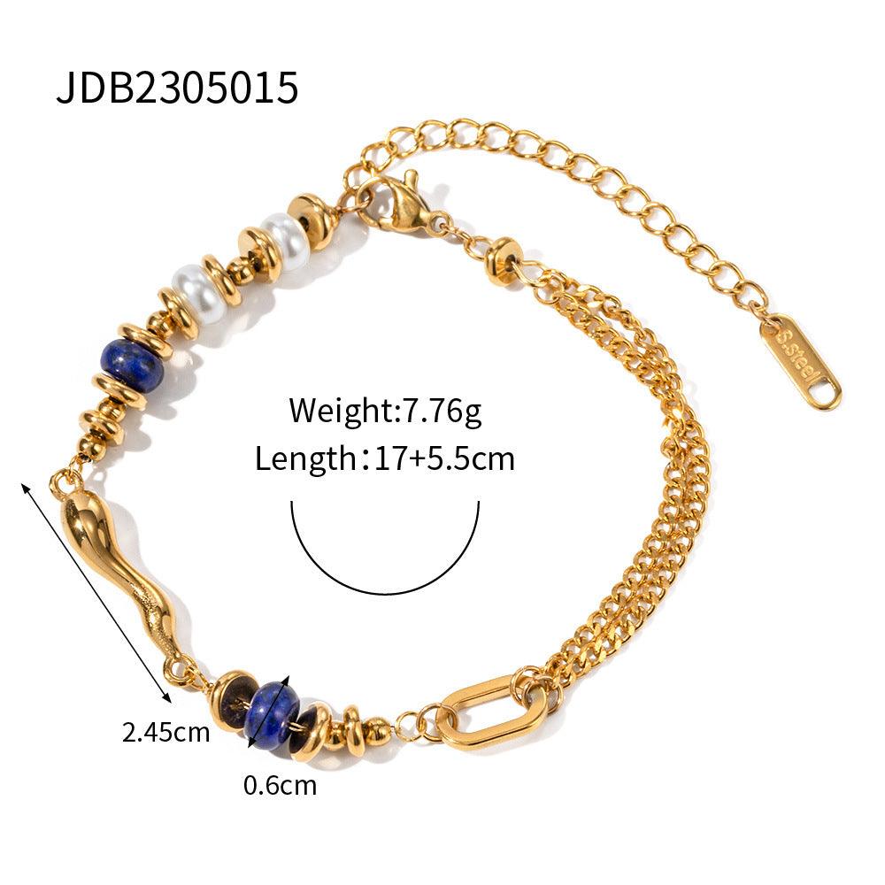 Twin Pearl Bracelet For Daily Wear | BoldlyBeautifuls Gold Pearl - E