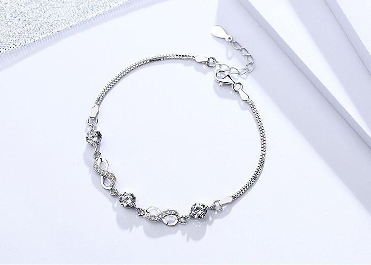 Diamond Crystal Bracelet in S925 Sterling Silver | Daily Wear