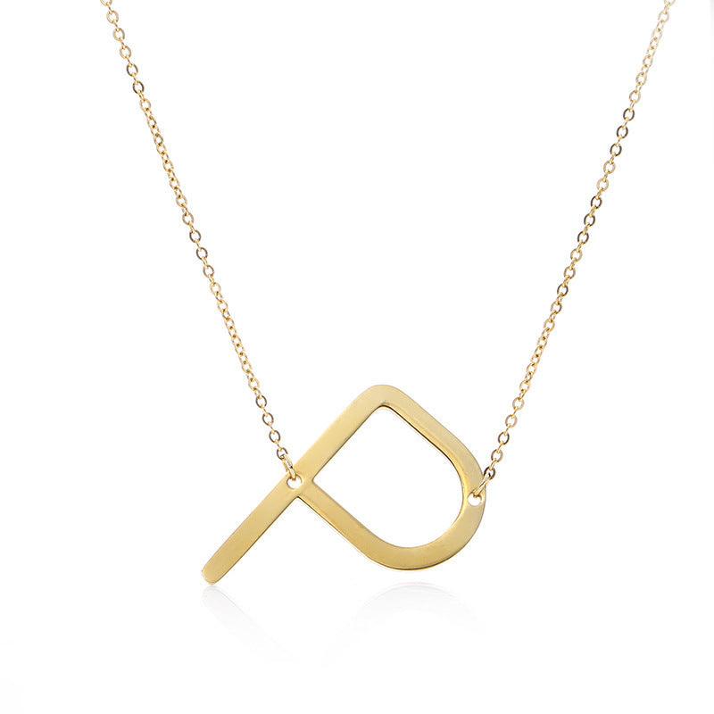 Initial Letter Pendant & Necklace | Gold Plated Gold P
