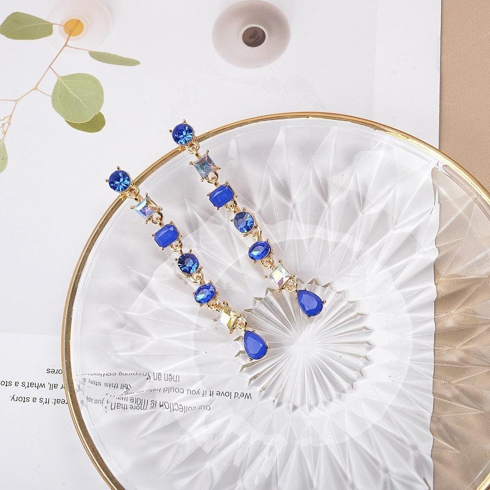 Multicolor Crystal Tassel Long Earrings | Daily Wear