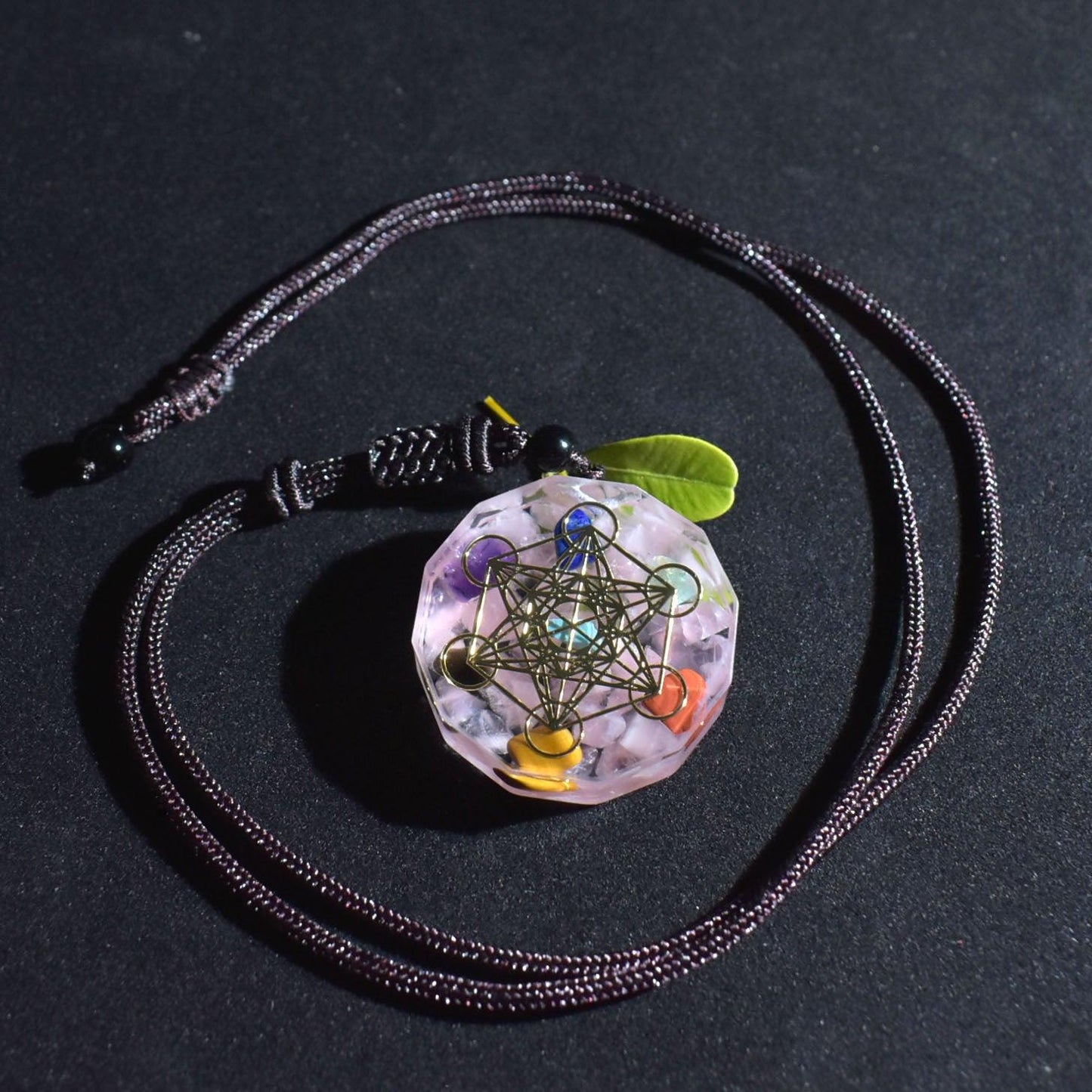 Crystal Chakra Reiki Healing Orgonite Necklace