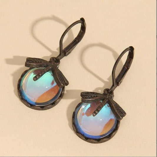 Fashion Retro Small Dragonfly Pattern Earrings Bronze