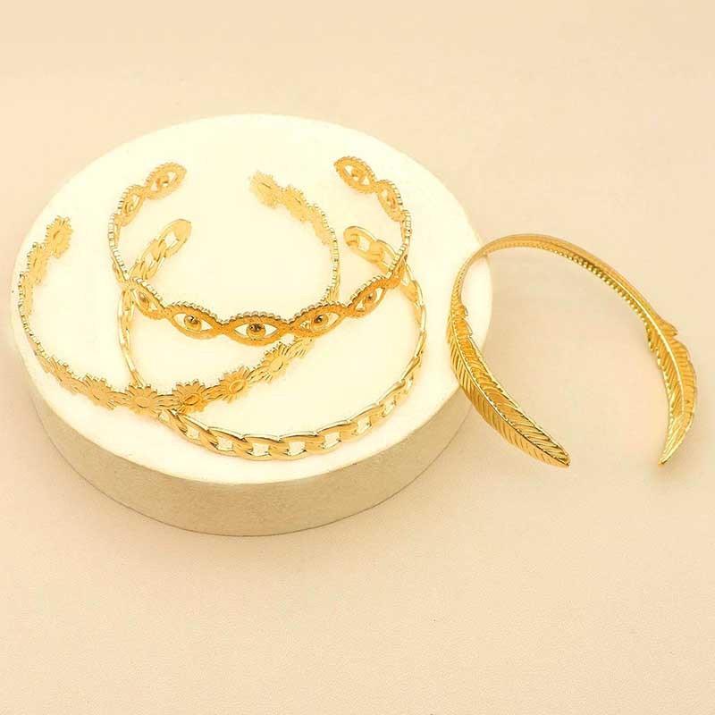Women's Flower Chain Leaf Eye Bracelet | Daily Wear