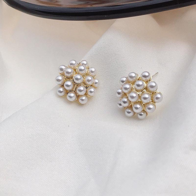 Pineapple Starfish Pearl Earrings Silver