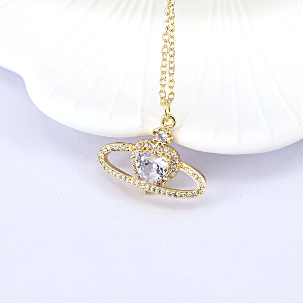 Zircon Love Necklace | Daily Wear White