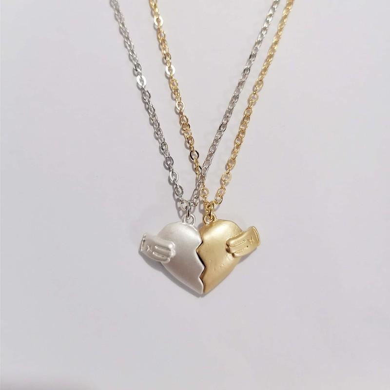 Creative Magnet Love Necklace | Fashion Jewelry Cross Chain Gold White