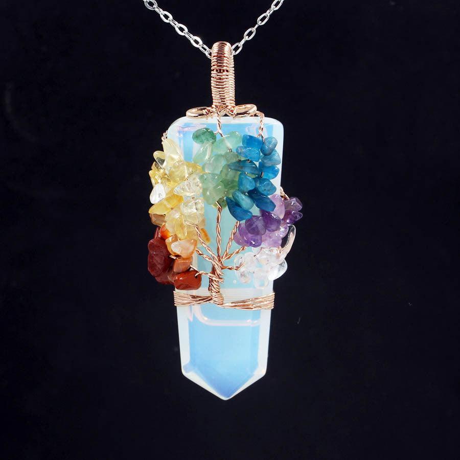 Sword-Shaped Crystal Tree Necklace | Fashion Wear Opal