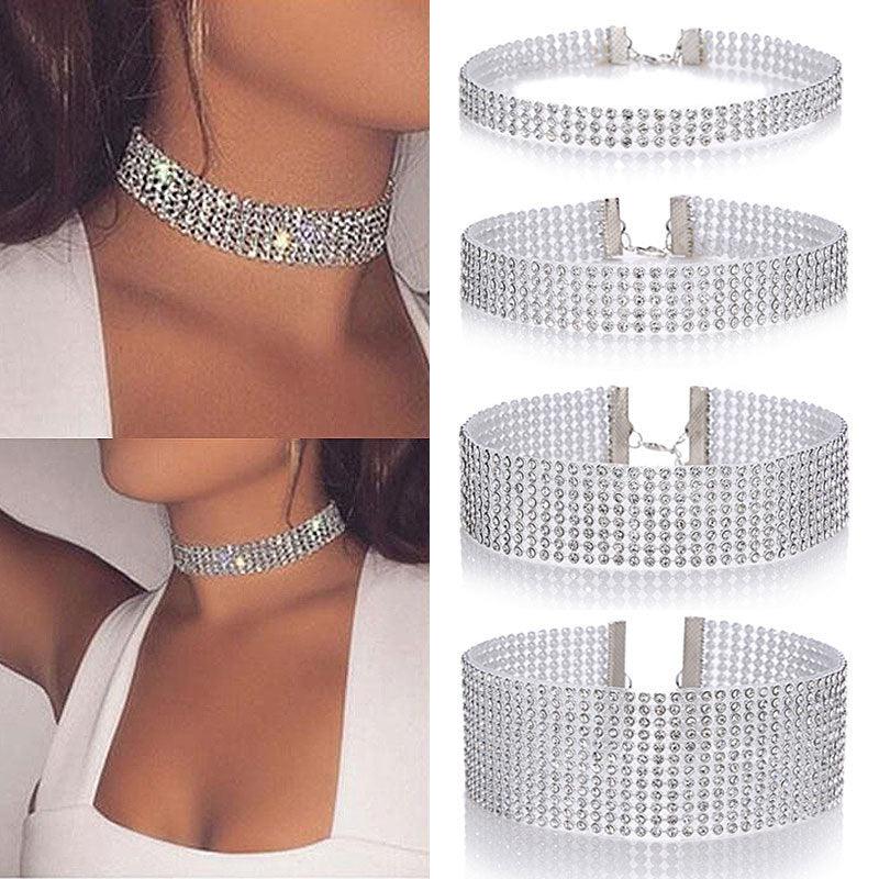 Fashion Women Full Crystal Rhinestone Choker Necklace Wedding Jewelry