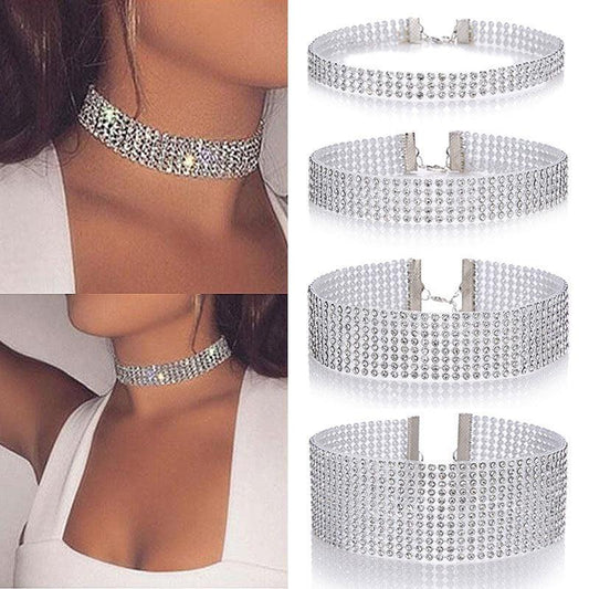 Fashion Women Full Crystal Rhinestone Choker Necklace Wedding Jewelry