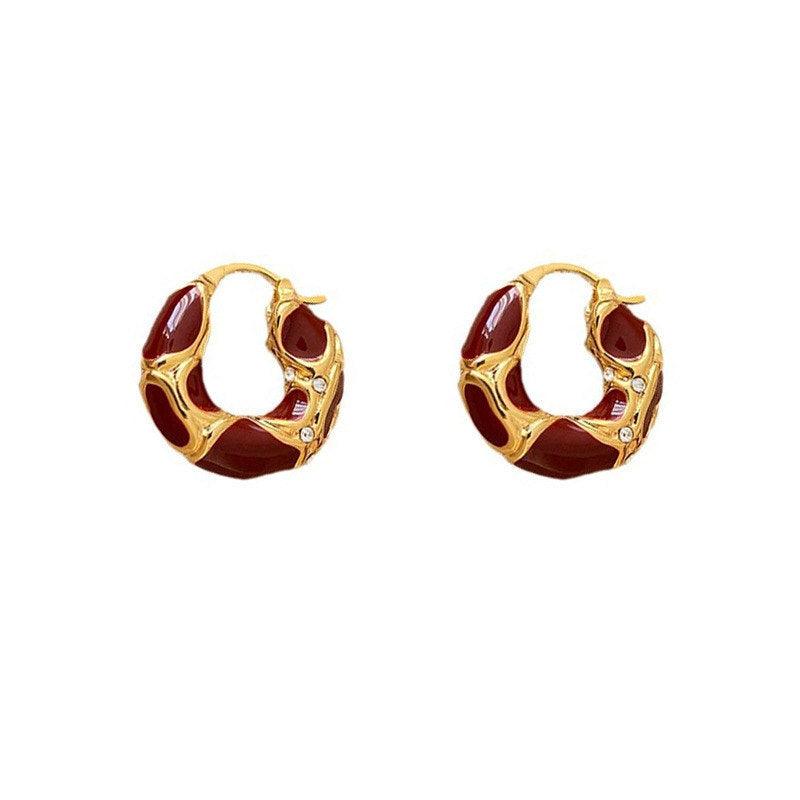 Metal Texture Small Hoop Earrings | Daily Wear