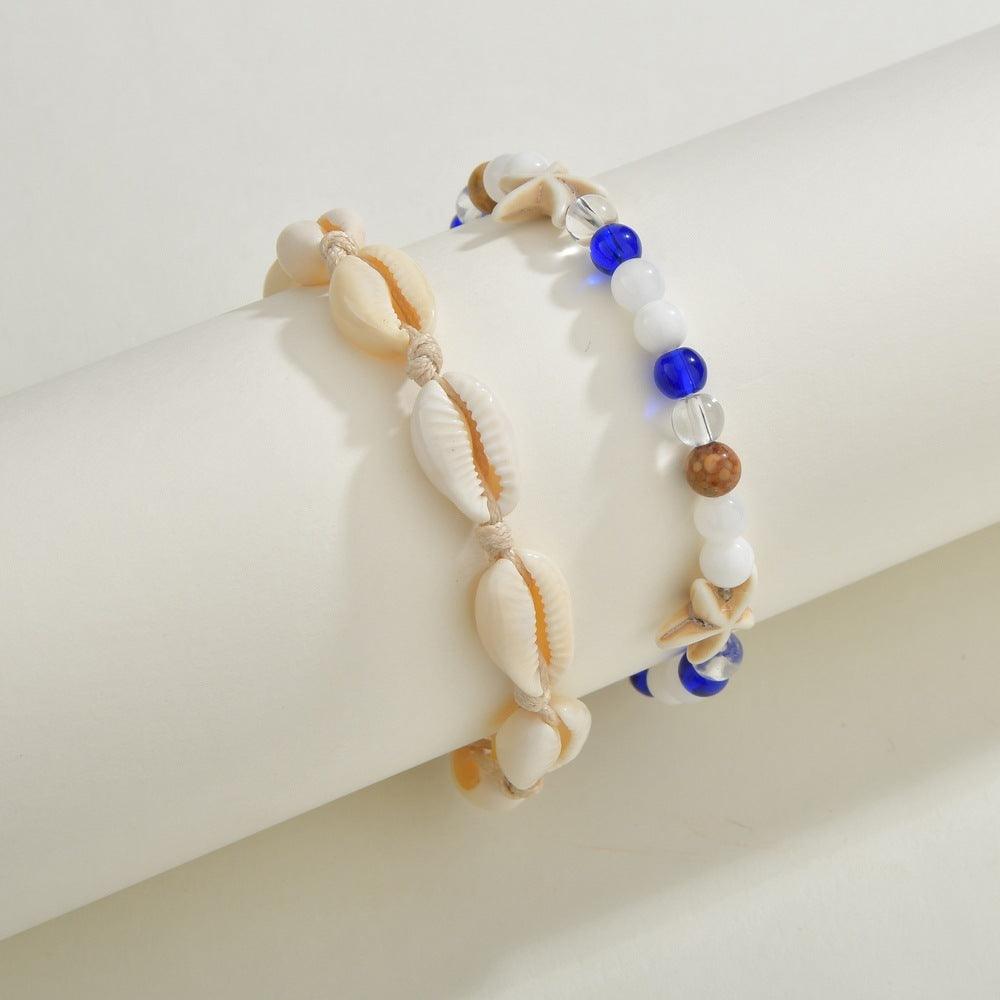 Turquoise Multi-Piece Shell Anklet | Beach Wear