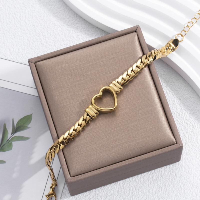 Simple Hollow Heart Bracelet | Daily Wear