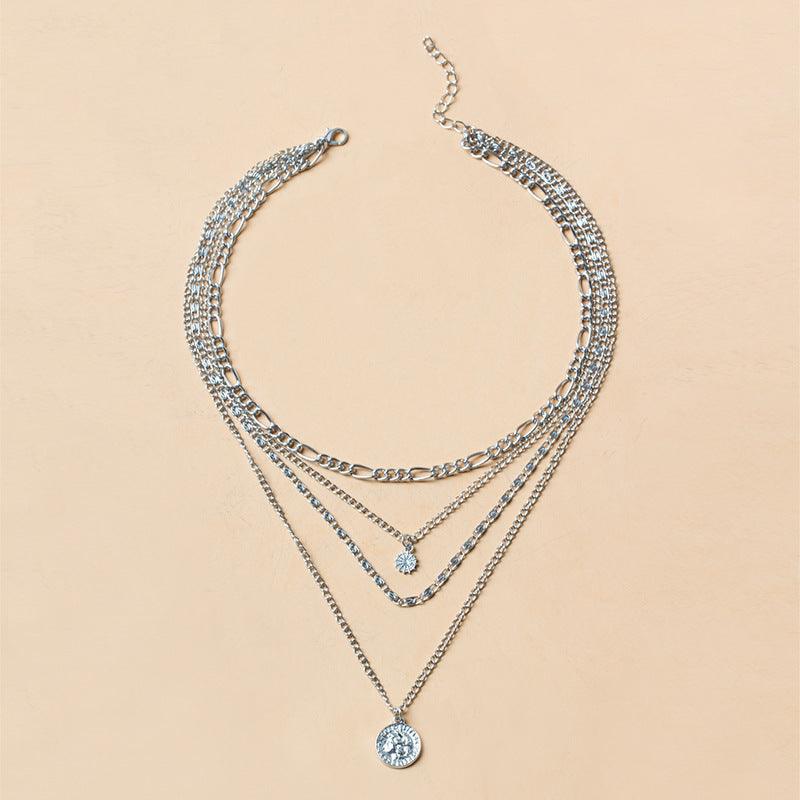Chunky Gold Charm Necklace | Party Wear Silver
