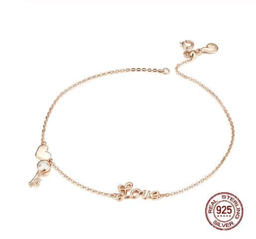 Love Anklet in 925 Sterling Silver | Summer Wear