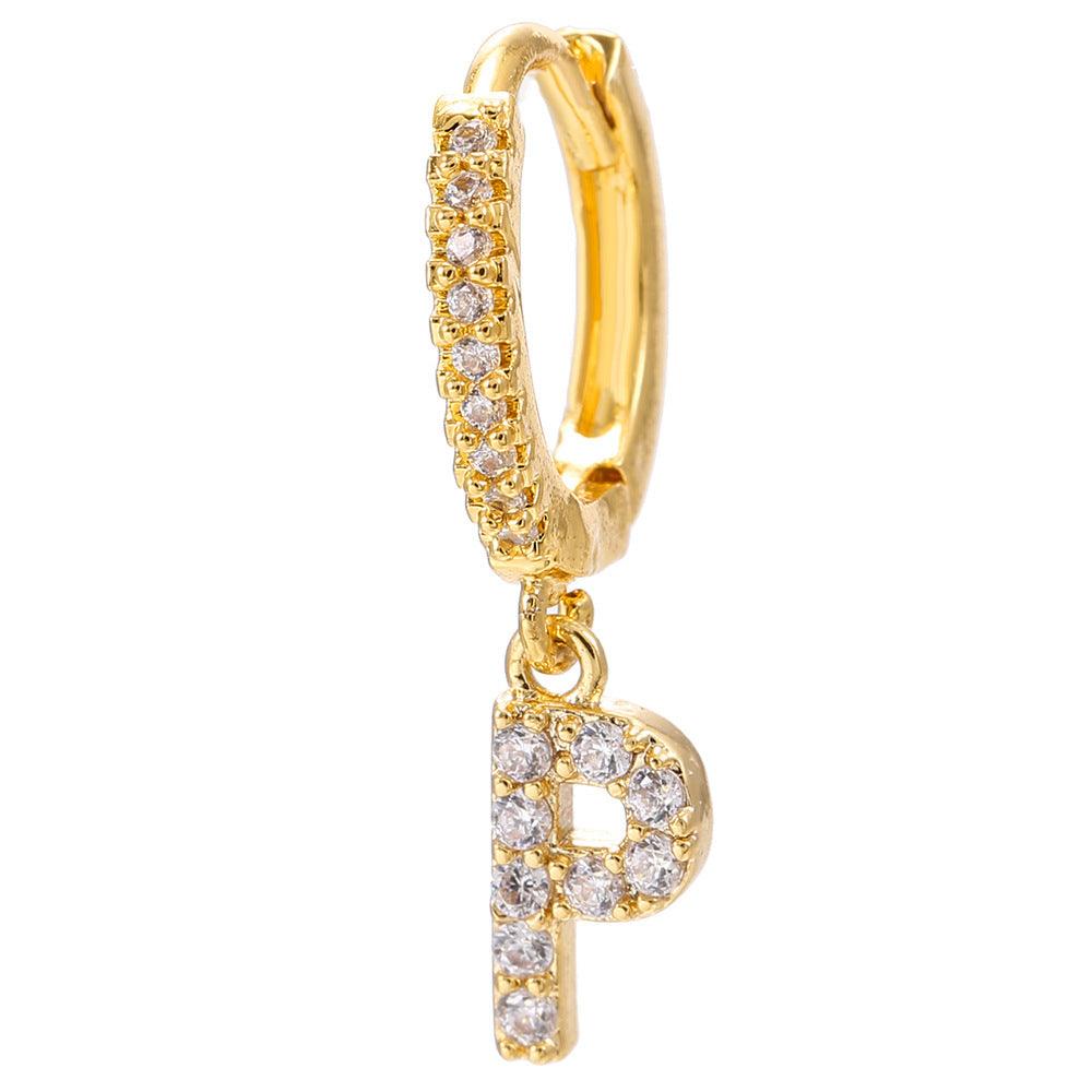 26 Letter Earrings | Daily Wear Golden P