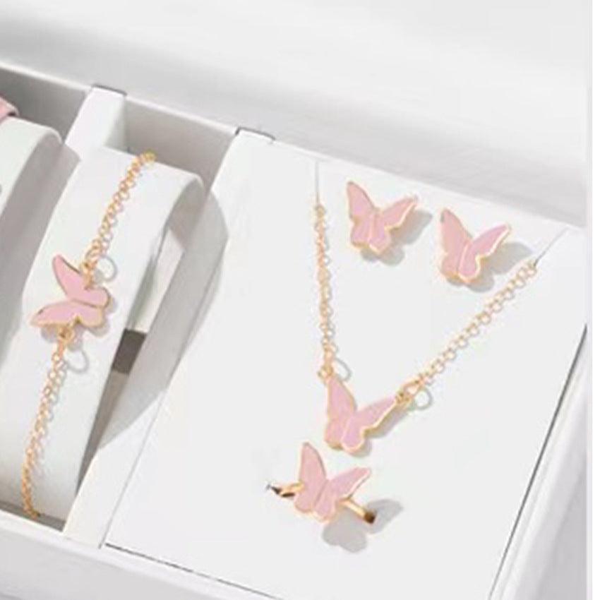 Butterfly Jewelry Set | 2025 Daily Wear Pink