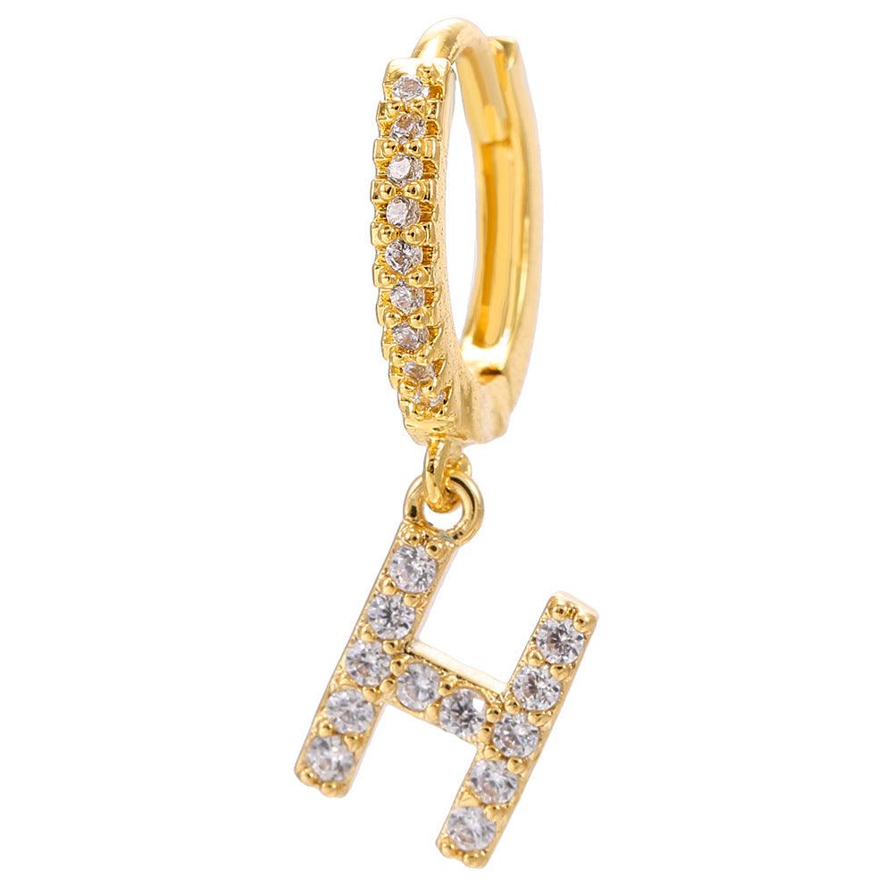 26 Letter Earrings | Daily Wear Golden H