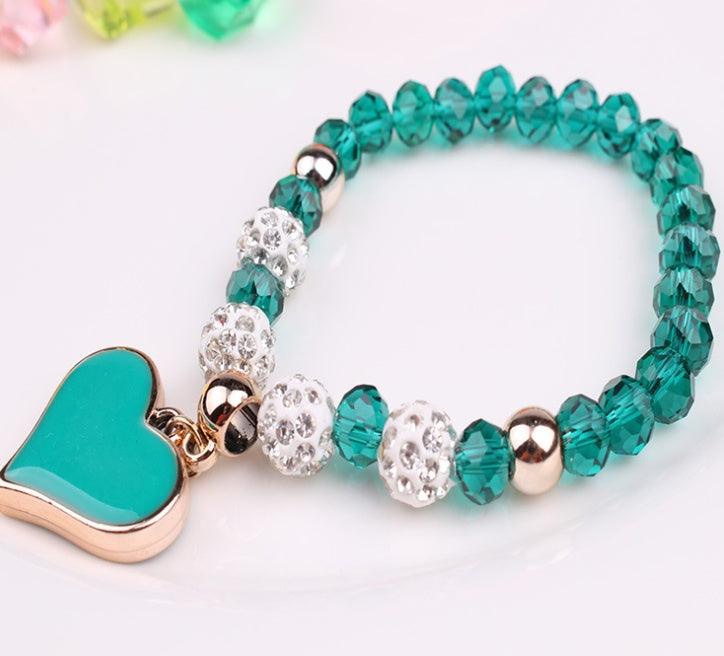 Elastic Crystal Heart Bracelet | Fashion Jewelry