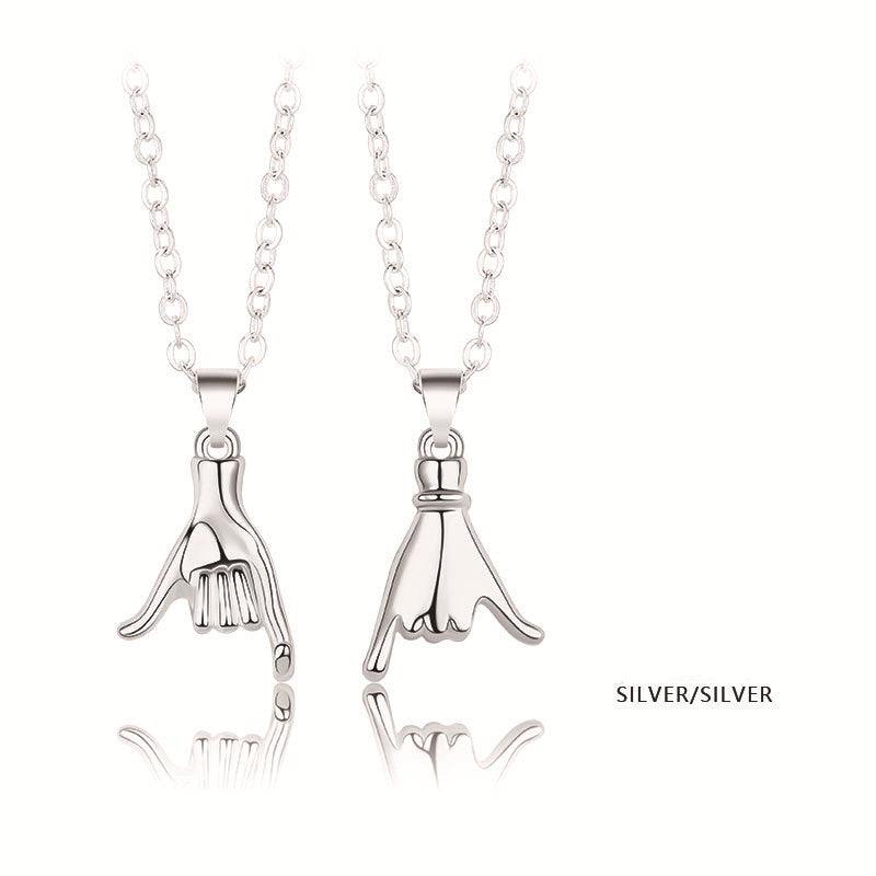 Magnetic Palm Couple Necklace C