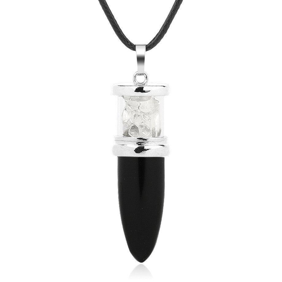 Elegant Crystal Pendant Necklace | Fashion Wear Black