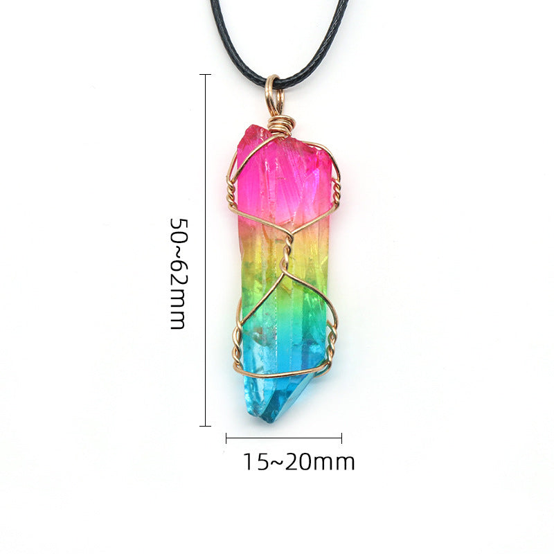 Stone Crystal Pendant Fashion Necklace