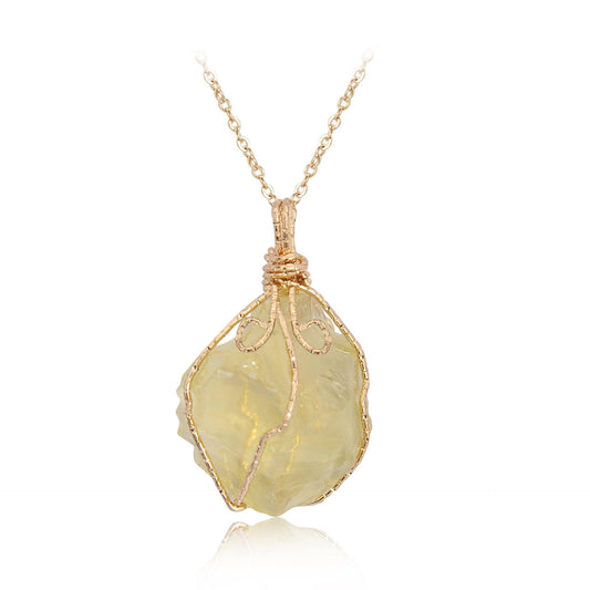 Irregular Crystal Rough - BoldlyBeautifuls Beach Jewelry Lemon crystal (Golden) Demi-fine Jewelry