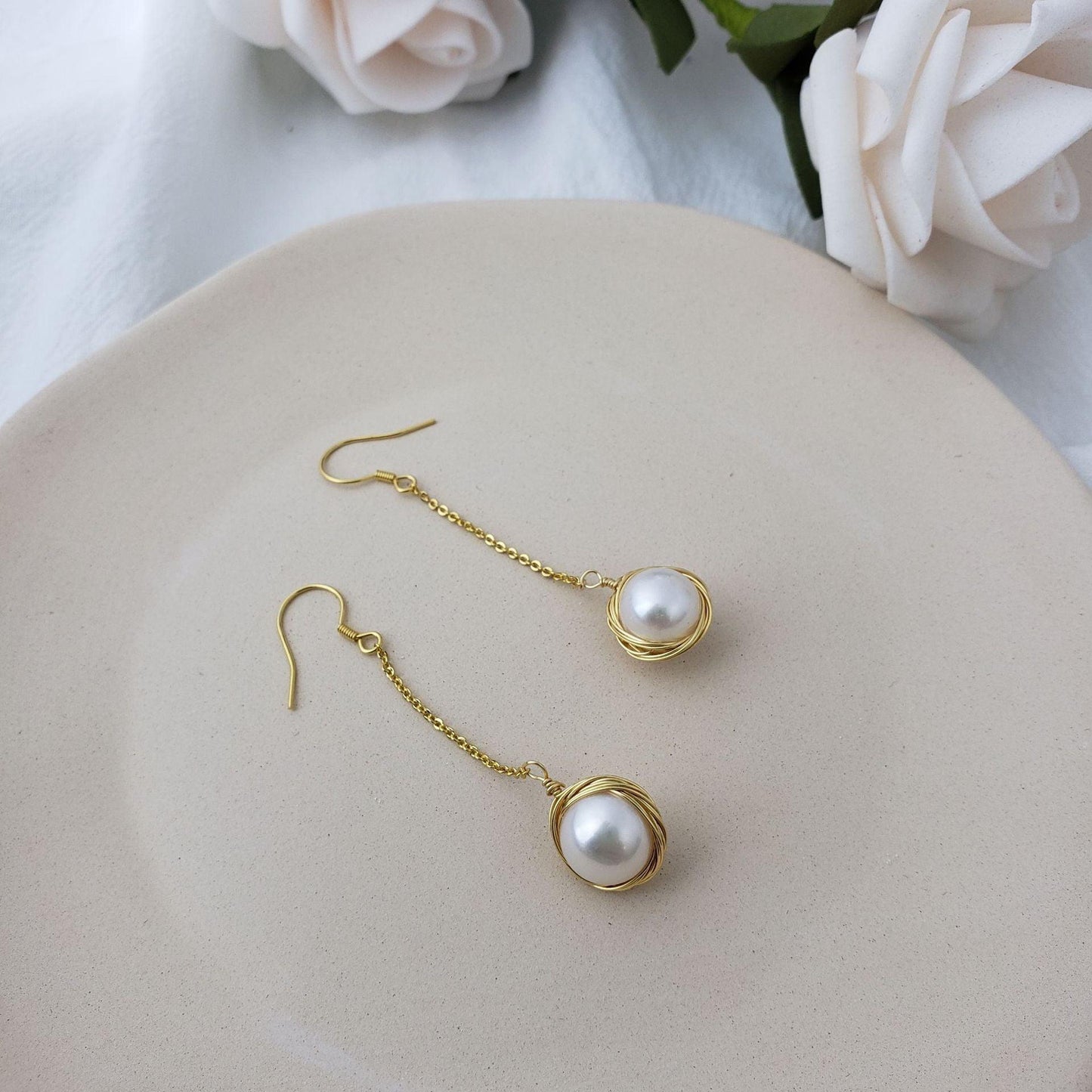 Long Pearl Earrings | Daily Wear